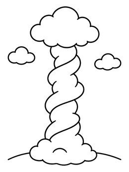 Swirling cloud column in this moses and the red sea coloring page.