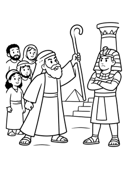 Free printable Moses Confronting Pharaoh coloring page
