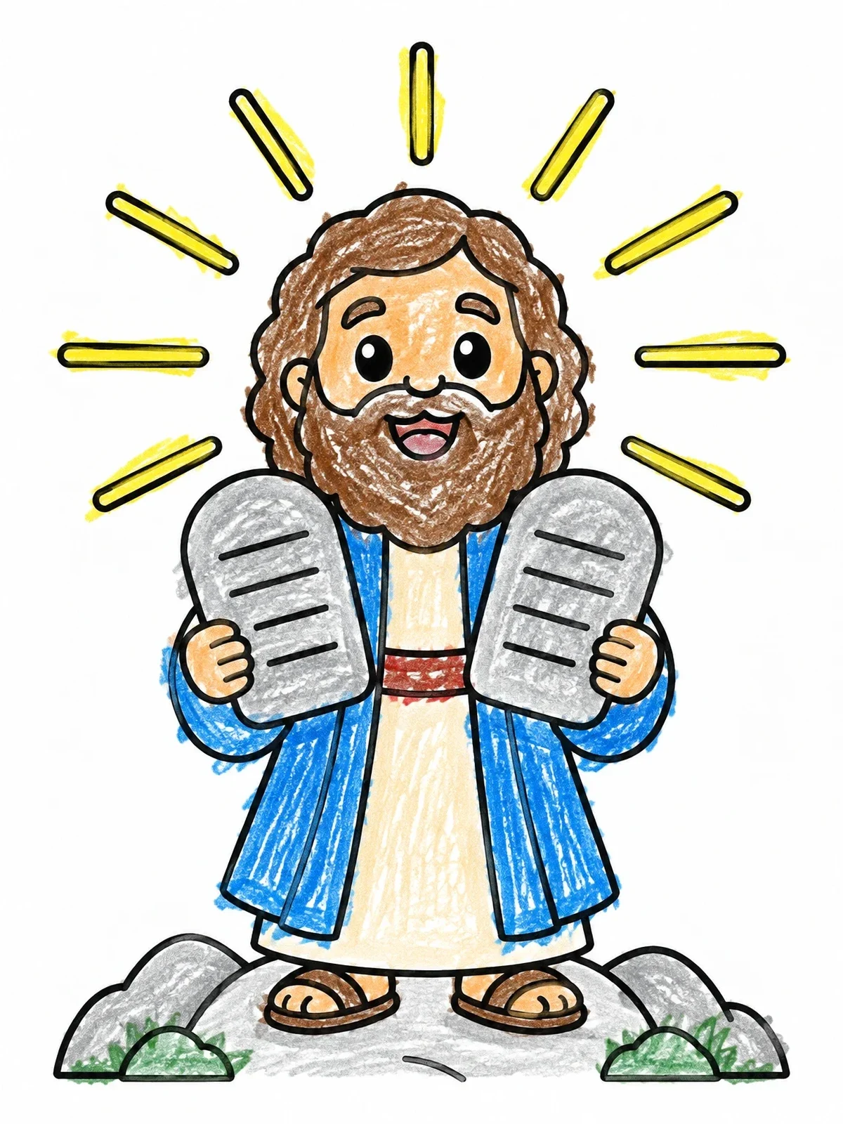 Colored example of the Moses Holding The Two Tablets coloring page