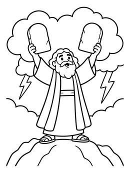 Free printable Moses On Mount Sinai coloring page
