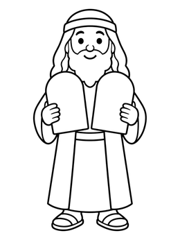 Free printable Moses Holding The Two Tablets coloring page