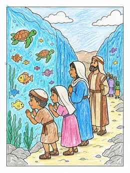Red Yea Children Watching Sea Life At The Red Sea – Moses And The Red Sea ...