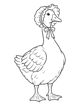 Free printable Mother Goose In Ruffled Bonnet coloring page