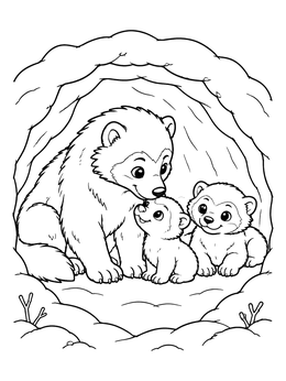 Free printable Mother Wolverine And Kits In Den coloring page