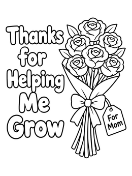 Free printable Mother's Day Bouquet With Message coloring page
