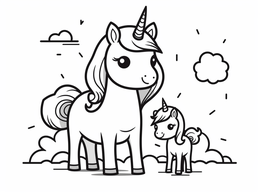Free printable Mother's Day Unicorn Coloring Page coloring page