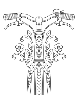 Free printable Decorative Bicycle Handlebars And Frame coloring page