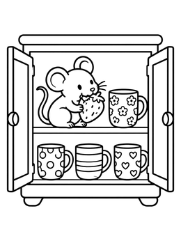 Free printable Little Mouse In The Cupboard coloring page