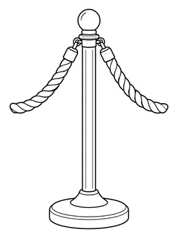 Free printable Classic Cinema Velvet Rope Stanchion coloring page