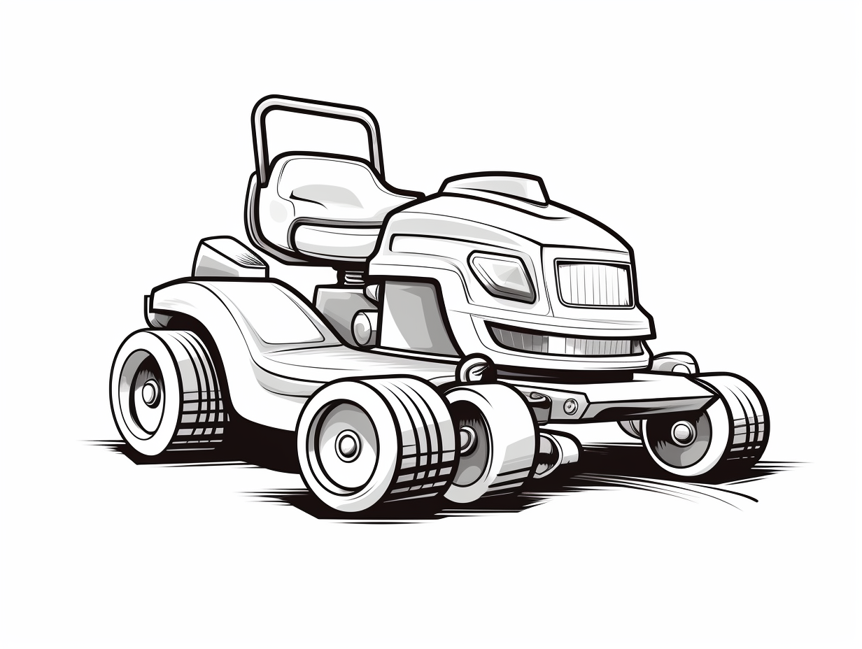 Mowing The Lawn To Relax And Color - Coloring Page