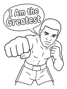 Free printable Muhammad Ali Boxing Stance coloring page