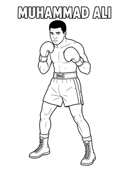 Free printable Muhammad Ali In Boxing Stance coloring page
