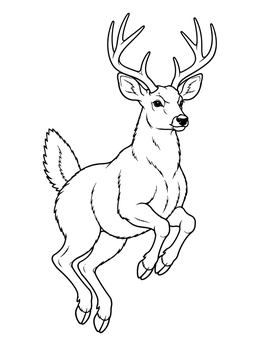 Free printable Buck Leaping In Midair coloring page
