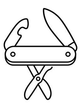Free printable Multi Tool Pocket Knife coloring page