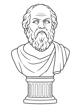 Free printable Classical Philosopher Marble Bust coloring page