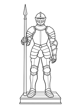 Free printable Suit Of Medieval Knight Armor coloring page