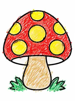 Cute Polka Dot Toadstool – Mushroom Coloring Page