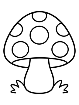 Free printable Cute Polka Dot Toadstool coloring page