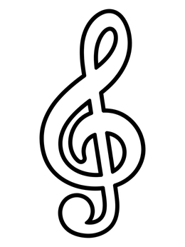 Free printable Simple Treble Clef Outline coloring page