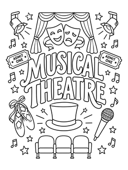 Free printable Musical Theatre Doodle Poster coloring page