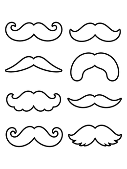Free printable Collection Of Classic Mustache Shapes coloring page