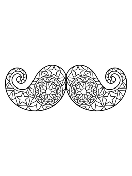 Free printable Intricate Mandala Pattern Mustache coloring page
