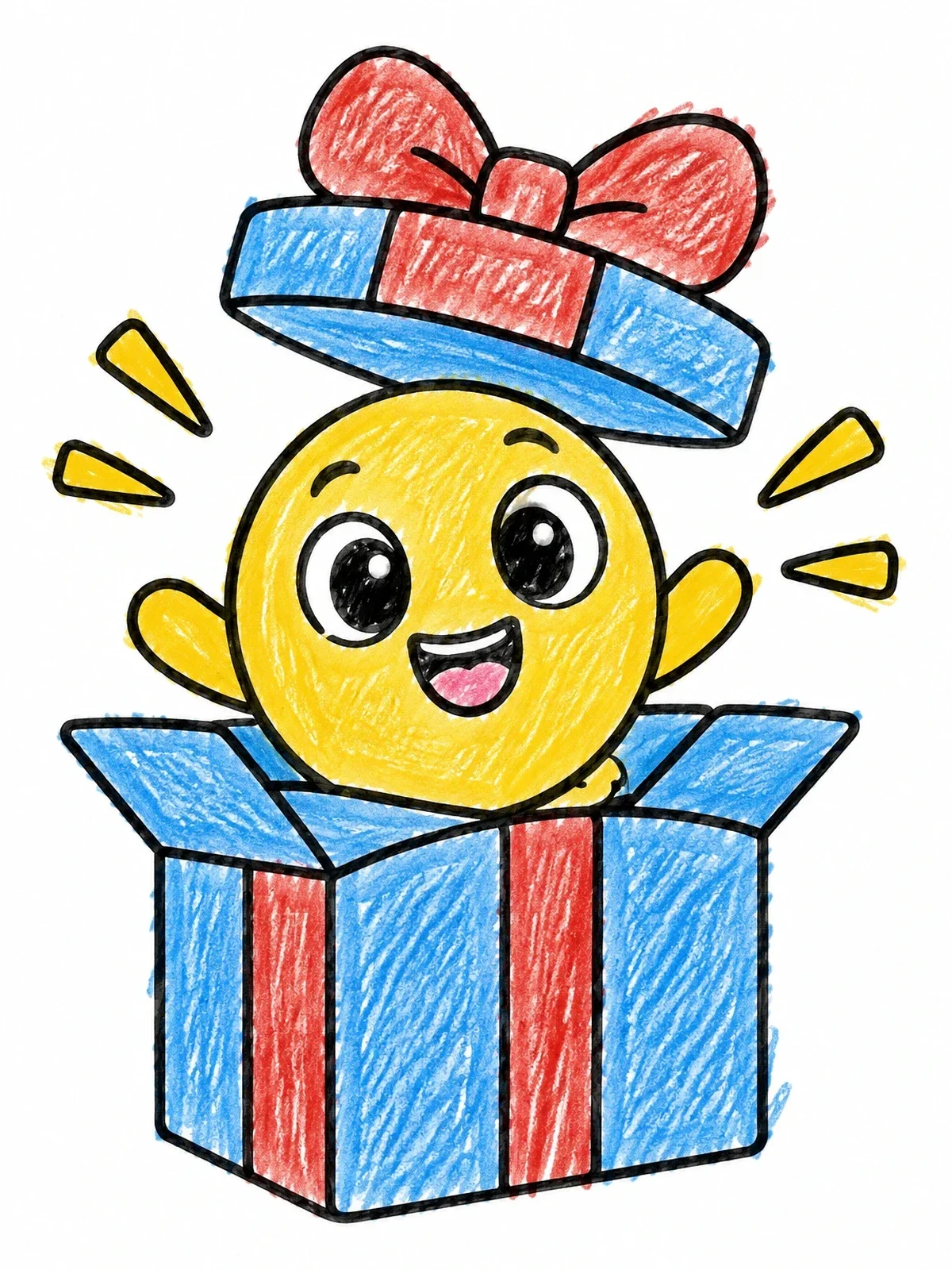 Colored example of the Surprise Mustard Seed Gift Box coloring page