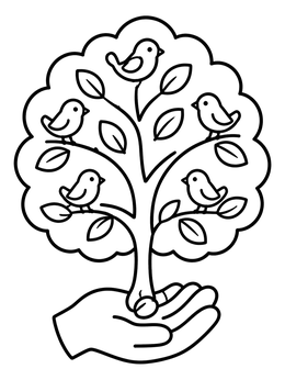 Free printable Tree Growing From A Seed coloring page