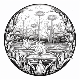 Swamp Wonderland Coloring - Coloring Page