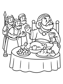 Free printable Nabal Feasting And Turning Away Guests coloring page