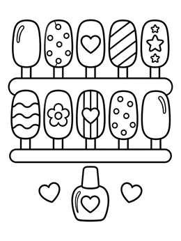 Free printable Nail Art Swatch Display coloring page