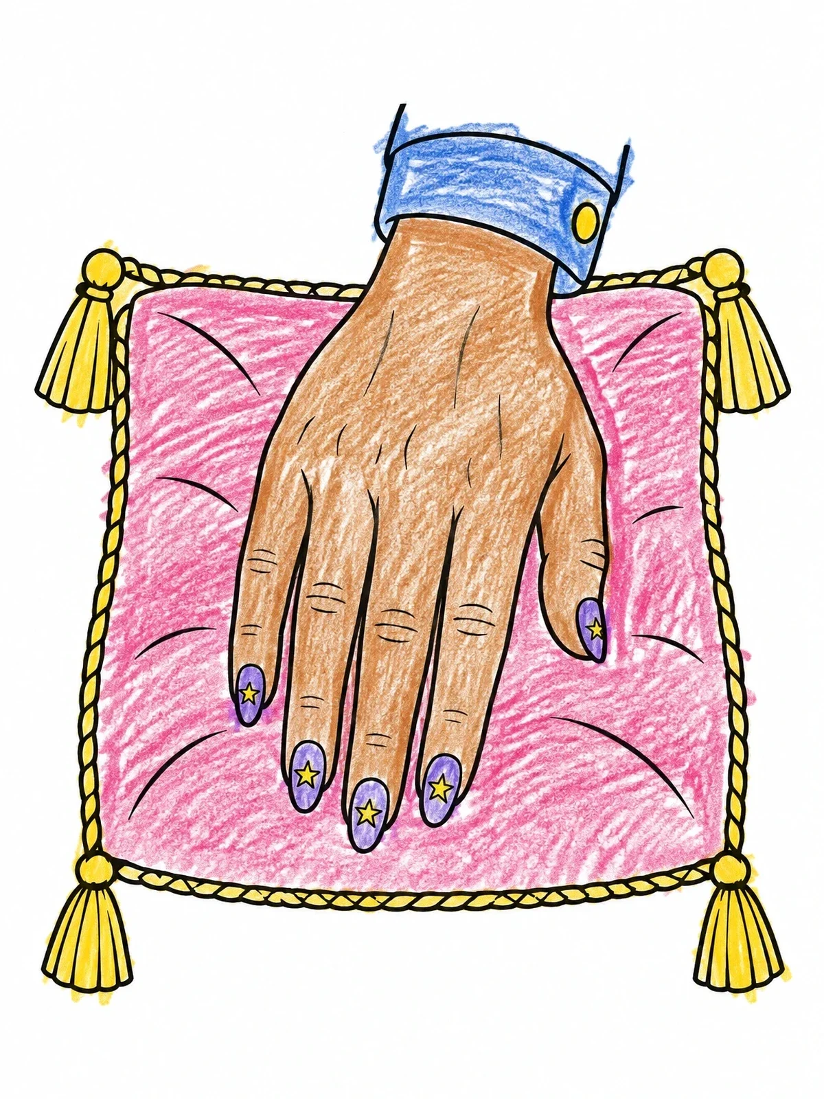 Colored example of the Star Manicure On Royal Pillow coloring page