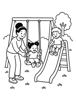 Free printable Playground Fun With The Nanny coloring page
