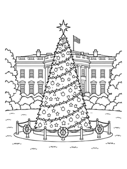 Free printable National Christmas Tree At White House coloring page