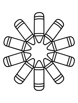 Free printable Circular Wheel Of Crayons coloring page