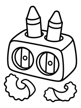 Free printable Crayon Sharpener With Curled Shavings coloring page