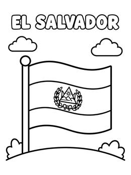 Free printable National Flag Of El Salvador coloring page