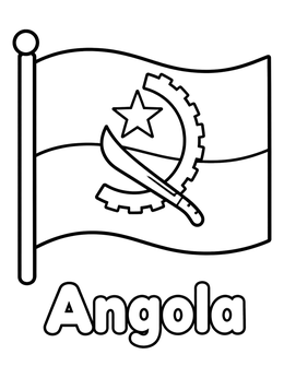Free printable National Flag Of Angola Outline coloring page