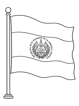 Free printable National Flag Of El Salvador coloring page