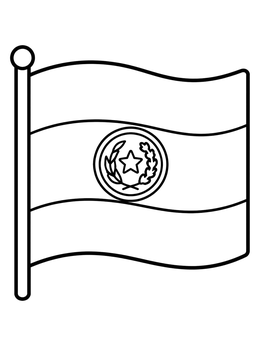 Free printable National Flag Of Paraguay coloring page