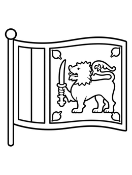 Free printable National Flag Of Sri Lanka coloring page