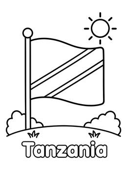 Free printable National Flag Of Tanzania coloring page