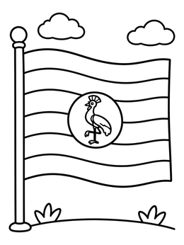 Free printable National Flag Of Uganda coloring page