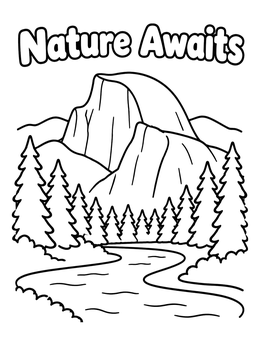 Free printable Nature Awaits At Half Dome coloring page