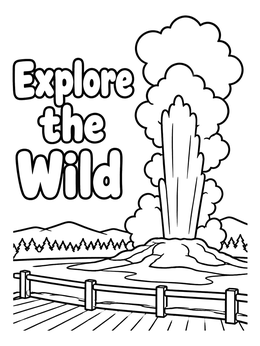 Free printable Old Faithful Geyser Eruption coloring page