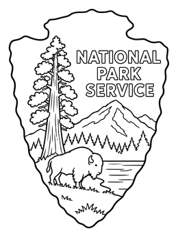 Free printable National Park Service Arrowhead Emblem coloring page