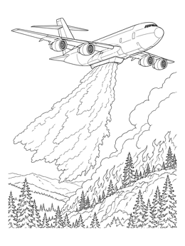 Free printable Air Tanker Fighting Wildfire coloring page
