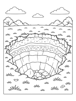 Free printable Massive Sinkhole In A Field coloring page
