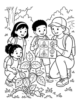 Free printable Nature Guide Poison Ivy Identification coloring page