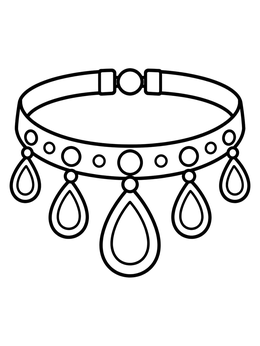 Free printable Royal Choker With Teardrop Gems coloring page